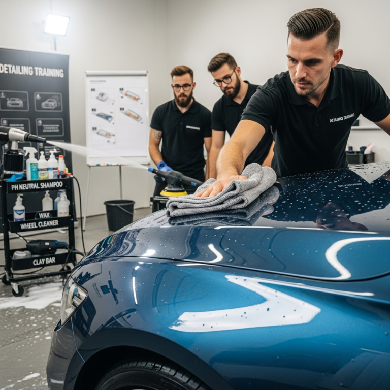 Formation detailing: devenez expert en lavage extérieur, du prélavage au séchage sans traces. Méthodes pro, gestes précis et choix de produits (shampoing pH neutre, cires, nettoyants jantes). Tutoriels étape par étape pour une carrosserie impeccable et durable.